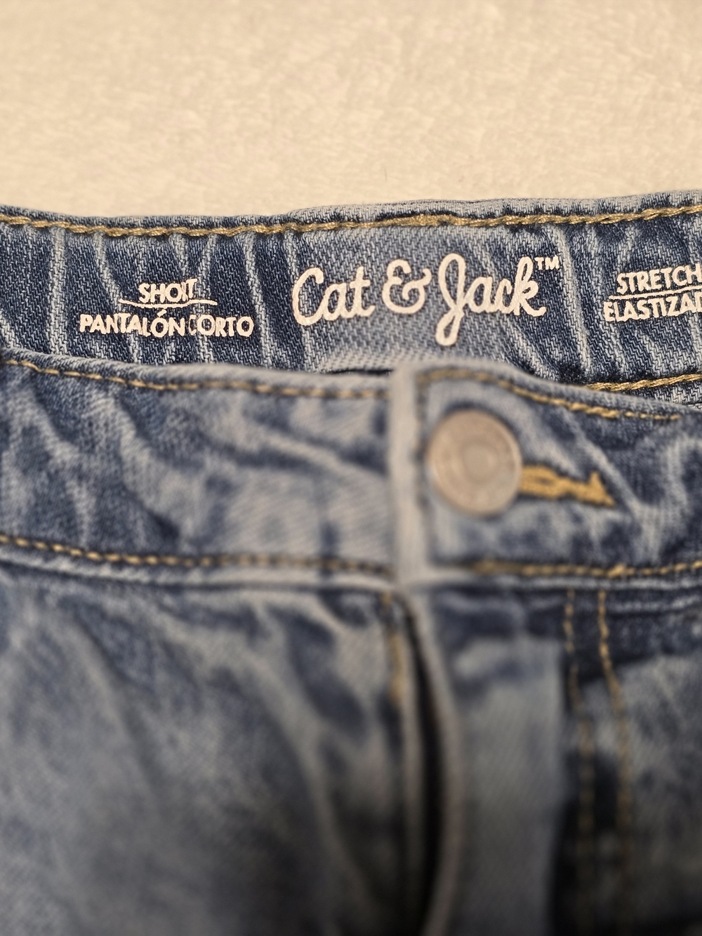 Cat & Jack Girl's Distressed Denim Shorts - Blue - Picture 3 of 9